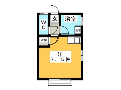M2ハウス(ワンルーム/1階)の間取り写真
