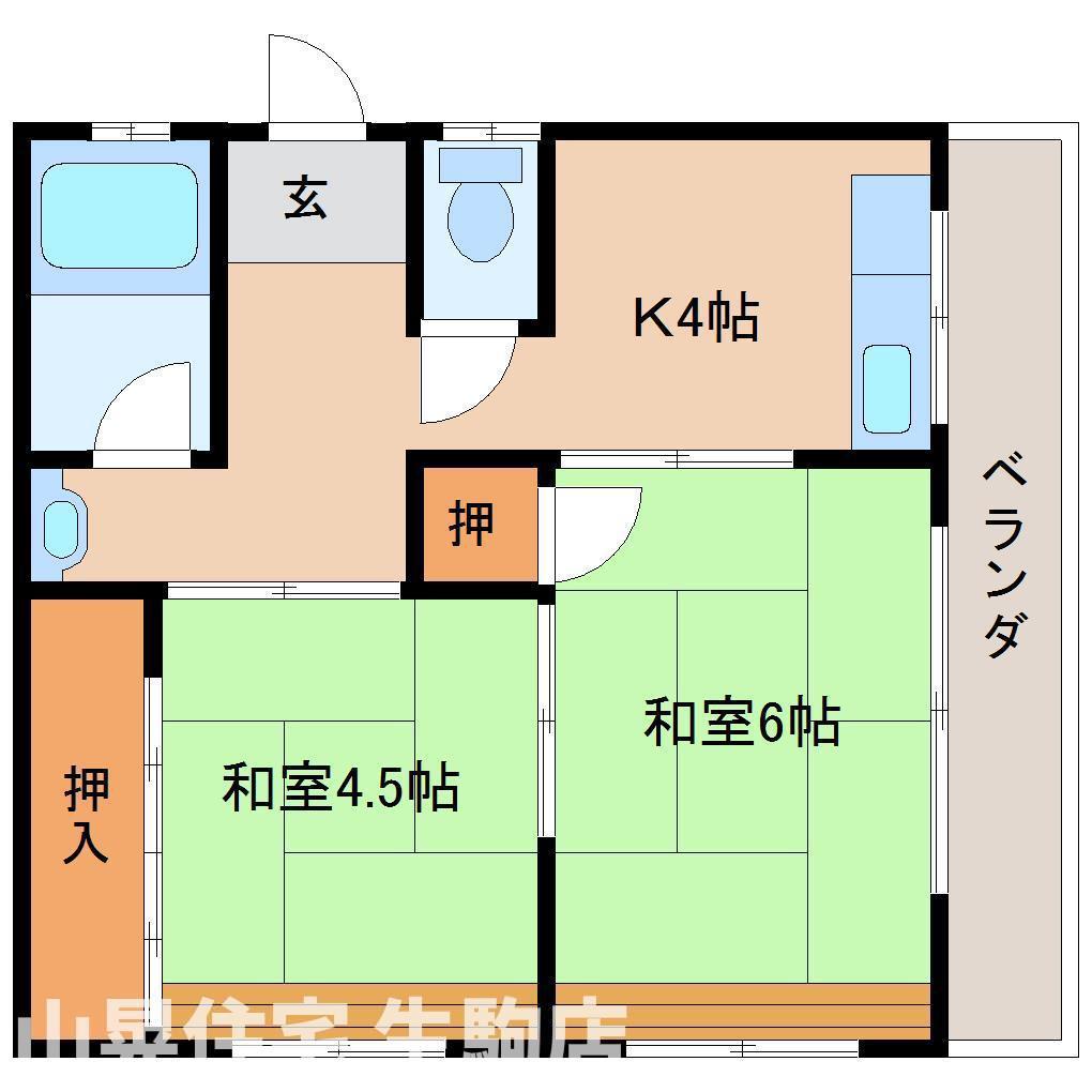 富士マンション(2K/1階)の間取り写真