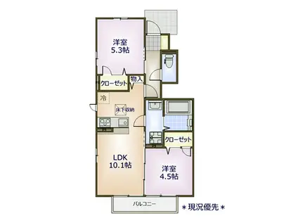 ソラージュ(2LDK/1階)の間取り写真