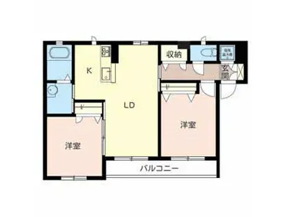 シャーメゾンブリエ(2LDK/2階)の間取り写真