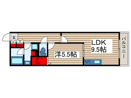 アセント富士見(1LDK/3階)の間取り写真