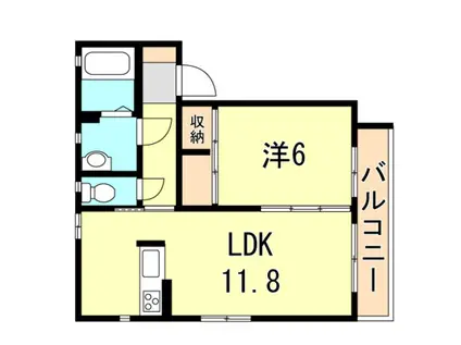 シャーメゾン中尾(1LDK/2階)の間取り写真