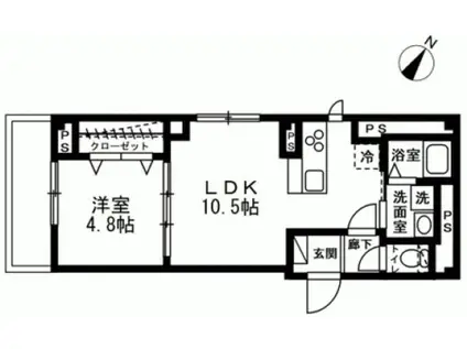 ジェイドYOKOHAMA(1LDK/3階)の間取り写真