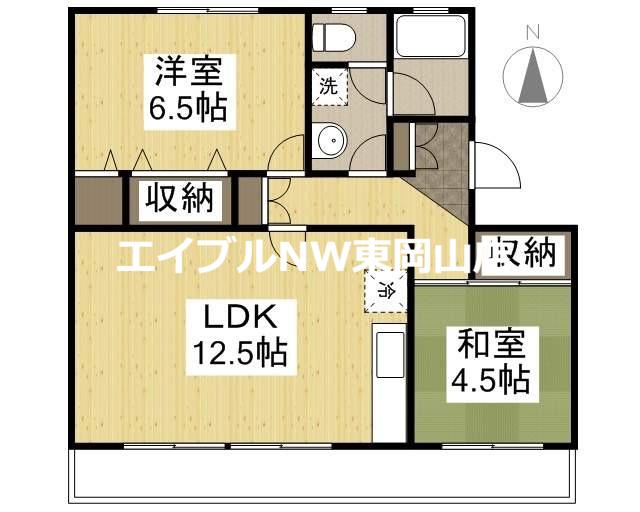 サンライズパレス(2LDK/3階)の間取り写真