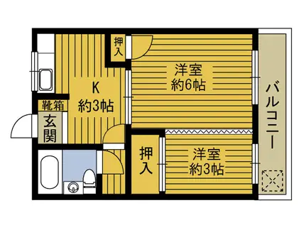 コスモス畑A(1K/1階)の間取り写真