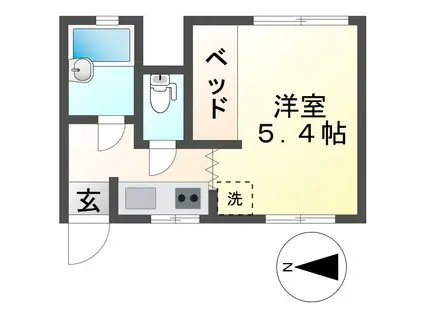 ブル・マリーノ(1K/2階)の間取り写真