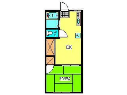 タウニィ有明(1DK/1階)の間取り写真