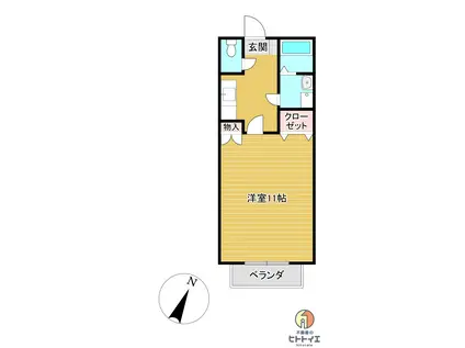 シティコーポ八女(1K/3階)の間取り写真