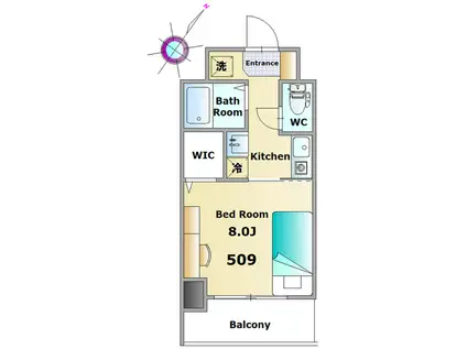 カレッジコート西千葉(ワンルーム/5階)の間取り写真