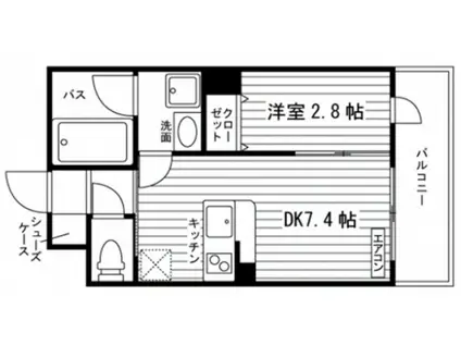 ミルディエス向山(1DK/4階)の間取り写真