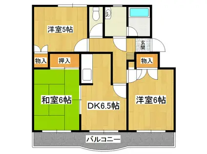 久松マンション21(3DK/1階)の間取り写真