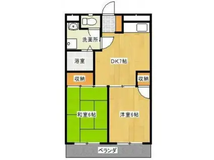 第一HIROハイツ(2LDK/2階)の間取り写真