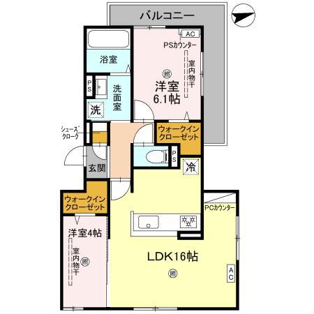 D-RESIDENCE上甲子園(2LDK/3階)の間取り写真