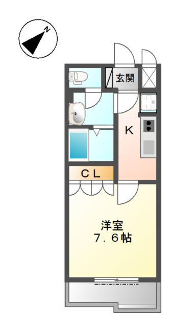 コンソルテ(1K/2階)の間取り写真