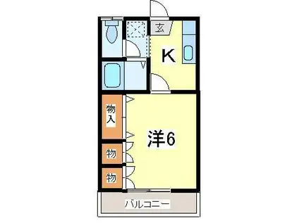 南矢幅ハイツ(1K/1階)の間取り写真