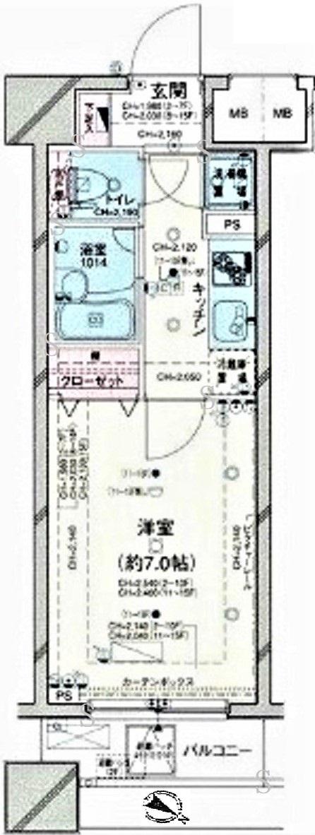 パレステュディオ池袋駅前(1K/12階)の間取り写真