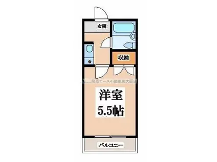 ラフィーネ小若江(1K/3階)の間取り写真