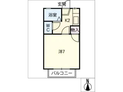 PADY COURT(1K/2階)の間取り写真