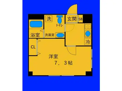 HOLLYS YOKOHAMA(1K/4階)の間取り写真