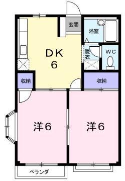 サンラビアン川口C(2DK/1階)の間取り写真