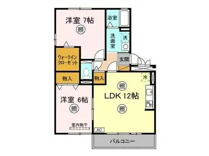 サンフィルエステートABCDE(2LDK/1階)の間取り写真