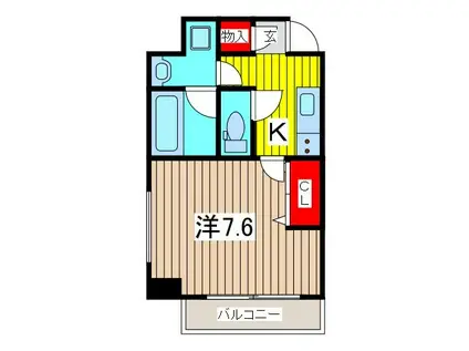 リヴシティ西川口参番館(1K/3階)の間取り写真