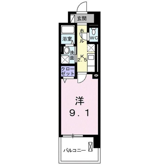 グランデ新宿(1K/6階)の間取り写真