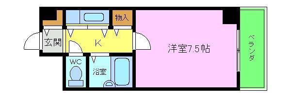 ビラアモーレ(1K/1階)の間取り写真