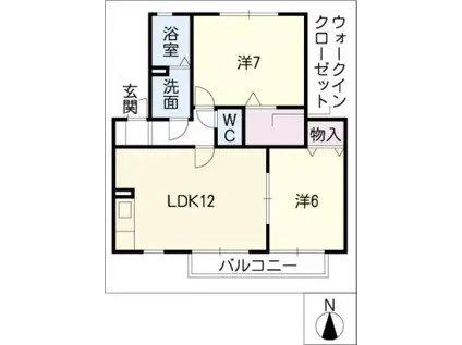エレガンス シンワ A(2LDK/2階)の間取り写真