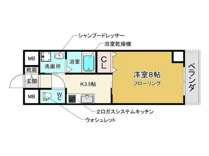 ロイヤルクィーンズパーク清風荘(1K/7階)の間取り写真