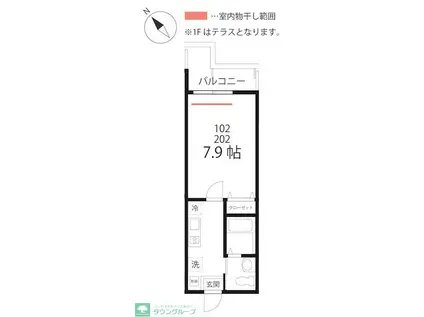 ハーミットクラブハウスメニャン(1K/1階)の間取り写真