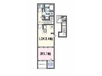 ヒカルサ藤枝高柳II(1LDK/2階)の間取り写真
