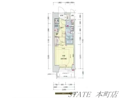 プレサンス OSAKA DOMECITYスクエア(1K/9階)の間取り写真