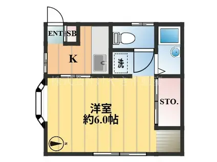 ハナステーツ(1K/2階)の間取り写真