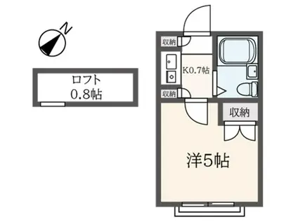 スカイピア希望ヶ丘第2 D棟(1K/1階)の間取り写真