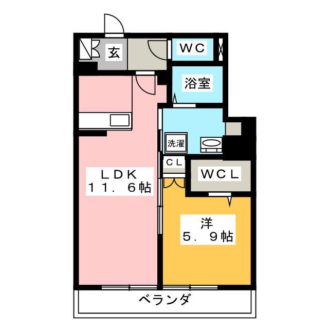 PARFUM(1LDK/1階)の間取り写真