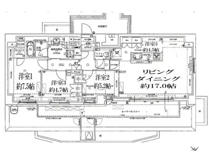 クラッシィハウス谷中道灌山(3LDK/5階)の間取り写真