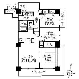 クリオ行啓通弐番館(3LDK/2階)の間取り写真