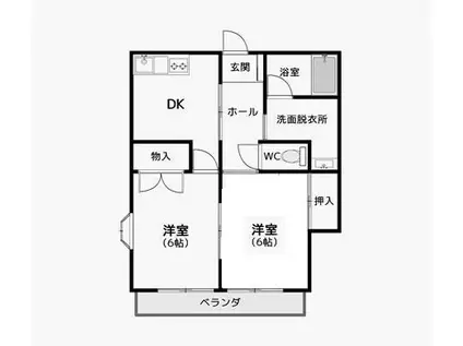 コーポキクV(2DK/1階)の間取り写真