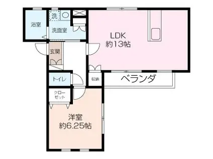 スロジェ六浦II(1LDK/1階)の間取り写真