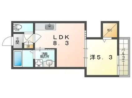 フォレストクリエオーレ上島町弐番館(1LDK/3階)の間取り写真