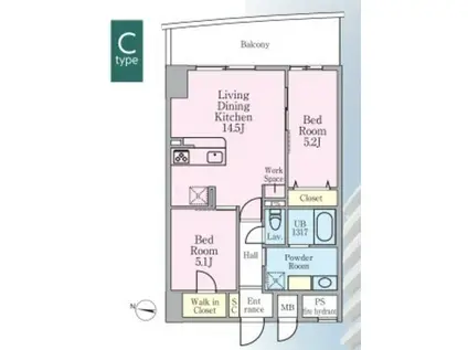 GRAND CIEL KAWAGUCHI(1SLDK/7階)の間取り写真