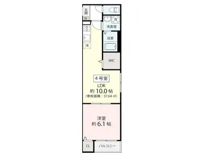 グレアス船橋(1LDK/3階)の間取り写真