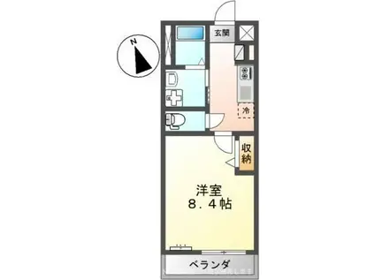 メゾン プラージュ(1K/2階)の間取り写真