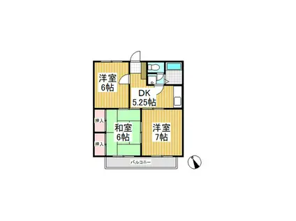 コーポミキ(3DK/2階)の間取り写真