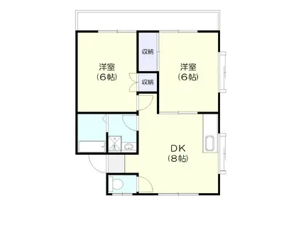 グレース茂原II(2DK/2階)の間取り写真