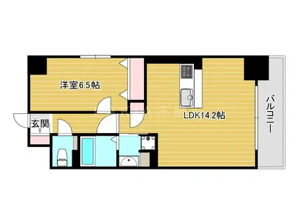 ディアコートオリヴィエ(1LDK/6階)の間取り写真