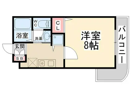 リーガルコート山本駅前(1K/3階)の間取り写真