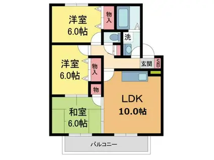 ハイムボヌール(3LDK/1階)の間取り写真