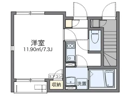 アロハステイツ(1K/1階)の間取り写真